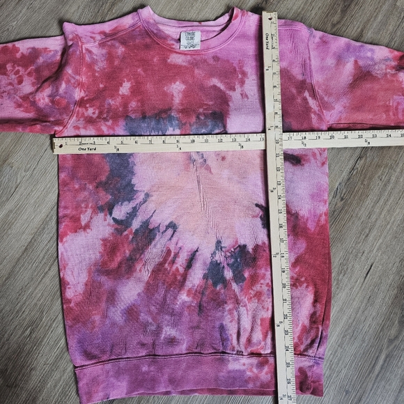 Comfort Colors Pink Tie Dye Sweatshirt - Picture 5 of 7